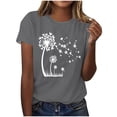 thumbnail image 2 of Giftesty Blouses for Women Dressy Casual Women Fashion Summer Sexy Printed Regular Women Short Sleeves Round Neck, 2 of 4