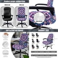 thumbnail image 4 of ZIATUBLES Boho Mandala Print Office Chair Cover Set of 5, Stretch Chair Cover with Armrest Slipcover, PU Leather Tissue Box Cover and Square Remote Caddy for Home Living Room, L, 4 of 7
