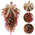 thumbnail image 1 of Guirnaldas navideñas, adornos navideños, regalos navideños 2025. Material de textura: lino. Corona de lazo. Decoración colgante para puerta de entrada, patio, campana., 1 of 7