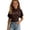 Brown, variant on YM Cute Shirts for Girls Black for 9-10years,Girls Casual Short Sleeve T Shirt With Elastic Waistband Comfortable Round Neck Tee for Daily Wear And