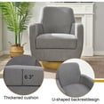 thumbnail image 4 of 360° Swivel Armchair - Cotton Linen Fabric, Grey, Ergonomic Design for Living Room/Bedroom. Comfortable, Modern Indoor Home Seating. 27.3" Wide., 4 of 17