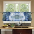 thumbnail image 4 of Yayeee Kitchen Curtains Tier Set of 2 Light Filtering 57"x24" Over Sink Window Panels, Plants and River, 4 of 7