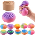 thumbnail image 4 of Colorful Dumpling Squishy, Cute Squishy Dumpling Large with Steamer, Squishy Dumpling Doll with Cute Expressions, Silicone Bun Sensory Fidget Dolls, Hand Pinching Decompression Dolls, 4 of 5