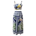 thumbnail image 4 of Unir Women’S Tropical Parrot Print 2-Piece Matching Set, Sleeveless Square Neck Crop Top With High Waist Flowy Maxi Skirt, Smooth Lightweight Polyester Fabric, 2pcs, Sizes S To XXL, 4 of 5