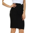 thumbnail image 4 of Knee Length High Waist Stretch Pencil Skirt - Black - Large, 4 of 4