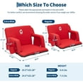 thumbnail image 2 of Lumiparty Reclining Stadium Seats with Back Support and Padded Cushion, Extra Wide 24.5" Bleacher Chair with Anti-Slip Mat, 6 Adjustable Angle, Large Pockets, Cup Holders, Red, 2 of 6