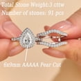 thumbnail image 5 of Newshe Jewellery Wedding Rings for Women Bridal Ring Enhancer Engagement Ring 3Ct Pear White Gold 925 Sterling Silver 5A Cz Size 7, 5 of 8
