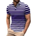 thumbnail image 1 of ameIAEA Men's Short Sleeve Golf Shirts Button Down Collared Work Tops Color Block Summer Shirts, 1 of 4