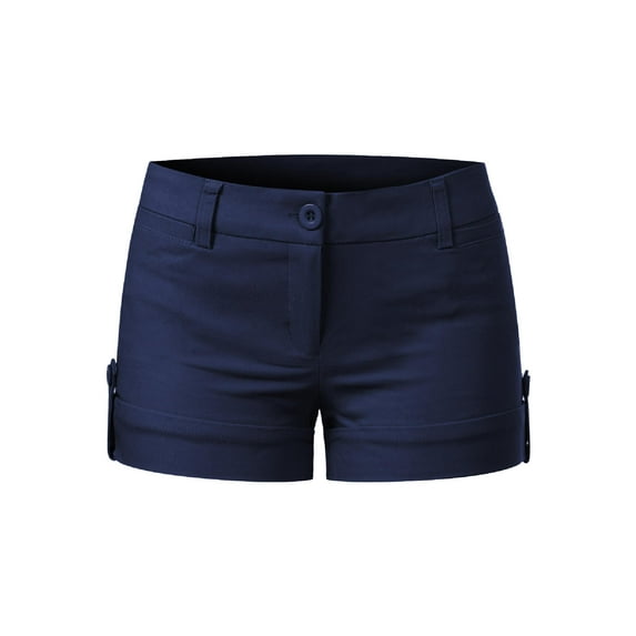 Made by Olivia Women's Lightweight Body Enhancing Comfort Cuffed Shorts with Pockets