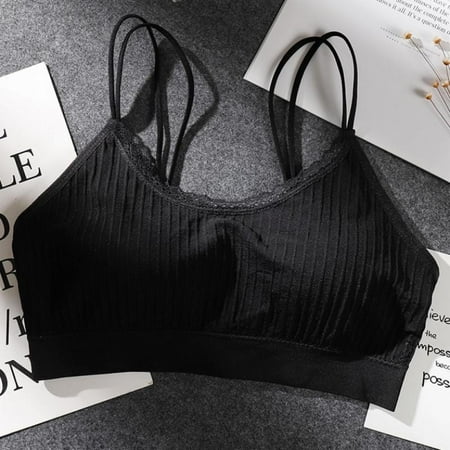 

[Big Clear!]Women s Seamless Lace Camisole Bottoming Padded Bra