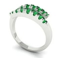 thumbnail image 2 of 0.235 ctw Wedding Band for Women - 18K White Gold Simulated Emerald Stackable Eternity Ring, 2 of 6