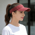thumbnail image 7 of Fabrcox Unisex Sports Sun Visor Hats Adjustable Empty Top Baseball Hat Spring Summer Sports Tennis Hat for Women Men White 21.26-23.62", 7 of 7