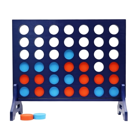 Tailgating Pros Premium Giant Four in a Row with Carrying Case - Jumbo Oversized Outdoor Yard Game - Connect Multiple Pucks in a Row to Win - Many Puck Colors Available!