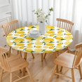 thumbnail image 3 of Yellow Lemon Fruit Slices White Pattern Round Fitted Tablecloth with Elastic Edge,Dining Table Cover Waterproof,Outdoor Round Tablecloth for Camping,Dining,Indoor and Outdoor, 3 of 7