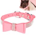 thumbnail image 4 of Collier pour Animaux de Compagnie, Facile à Utiliser Collier pour Animaux de Compagnie en Microfibre Exquise Microfibre Réglable Collier en Strass pour Extérieur pour Homme Rose S, 4 of 8