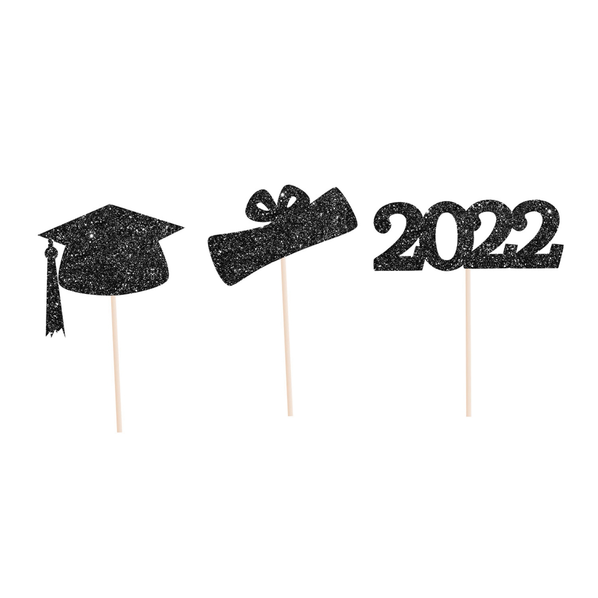 Binpure Graduation Party Centerpieces for Table Shiny Number Hat Shaped