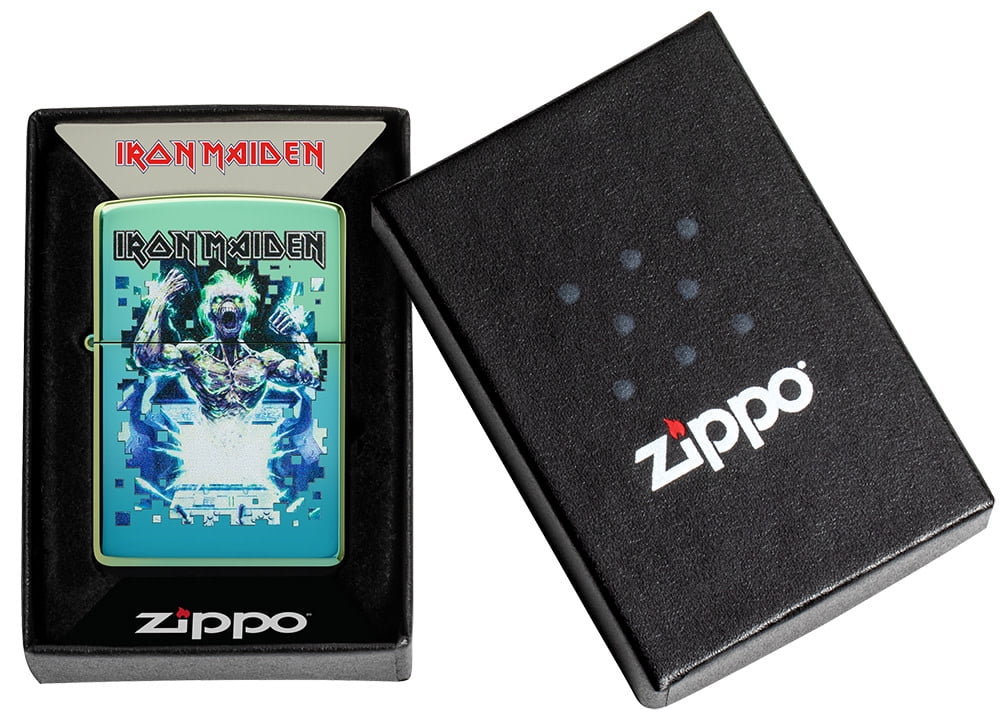 Zippo Iron Maiden High Polish Teal Pocket Lighter