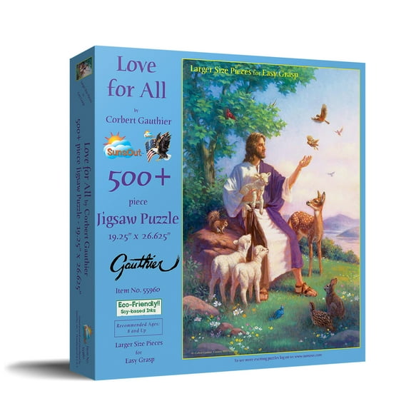SUNSOUT INC - Love for All - 500 pc Large Pieces Jigsaw Puzzle by Artist: Corbert Gauthier - Finished Size 19.25" x 26.625" - MPN# 55960