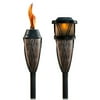 TIKI Brand 2-in-1 Flame and Solar Multi-Use Torches, Set of 2, Slate Finish