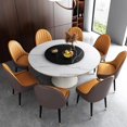 thumbnail image 2 of Postmodern White Dining Table Rock Board Nordic 2021 New Light Luxury High-end Round Dining Table Interior Furniture My Lux Decor Round, 2 of 12