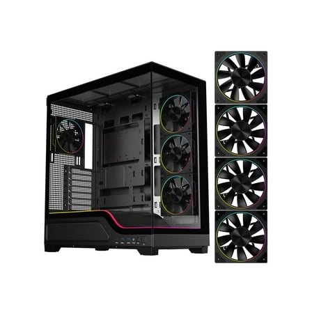 DIYPC IDX5BKARGB ATX Gaming Case