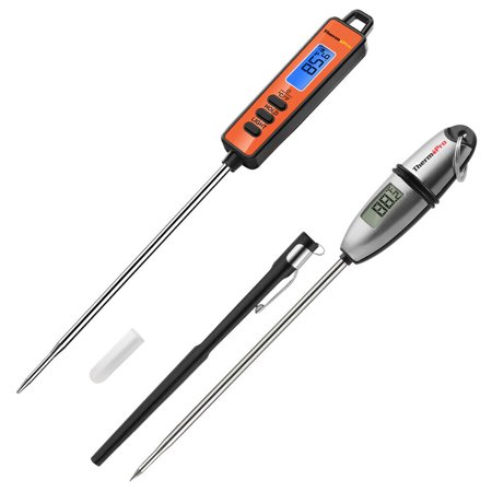 ThermoPro TP01A-02S 2 pieces Instant Read Meat Thermometer with Long Probe Digital Food Cooking Thermometer for Grilling BBQ Smoker Oven...