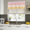 thumbnail image 5 of Colorful Stripe Valances for Windows, Decorative Rod Pocket Window Valance Curtains, Modern Pink Red Yellow Vertical Striped Short Curtain Drapes for Kitchen/Living Room, 2 Panels, 54" W x 18" L, 5 of 8