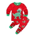 thumbnail image 1 of Conjunto de pijamas de algodón con estampado de dibujos animados para niños y niñas, ropa de dormir con pantalones de manga larga para Navidad, primavera y otoño, 1 of 4
