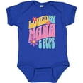 thumbnail image 3 of Inktastic Nana and Pops Love Me Retro Flowered Girls Baby Bodysuit, 3 of 5