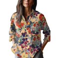 thumbnail image 4 of Séductiva Chemises pour Femmes jusqu'à 50 % de Réduction, Chemise en Coton Confortable à Manches Longues avec Imprimé Floral Rétro, 4 of 4