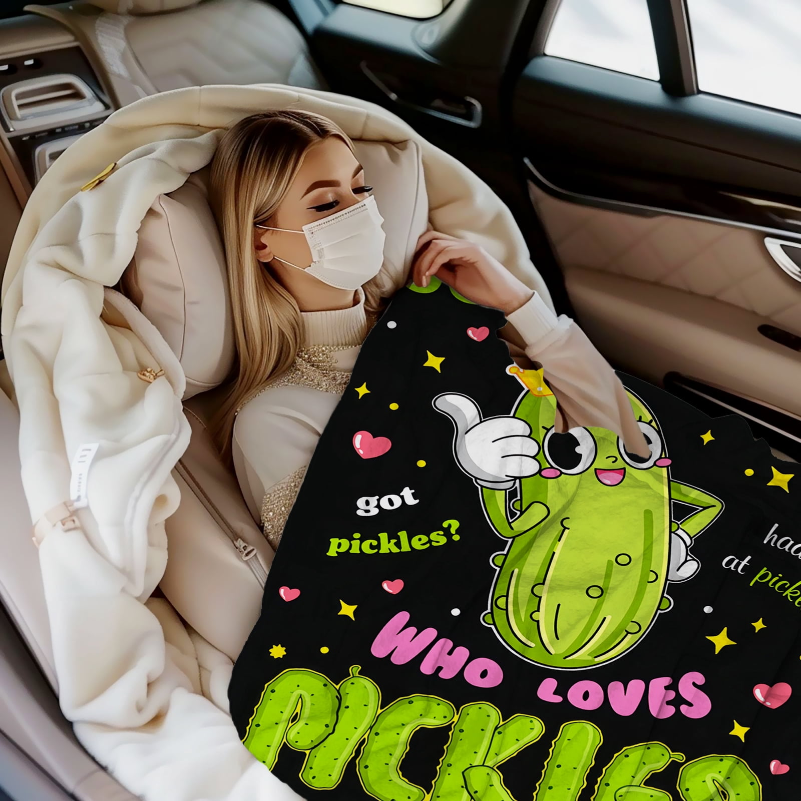 Pickle Blankets Gifts Gifts for Pickle Lovers Stuff Pickles Blanket Throw Plush Cozy Soft Flannel Bedding Pickles Gifts for Women Adults Sofa Couch Bed Room Decor 50"X40"
