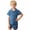 Navy, variant on Gyexs Boys 2 Piece Summer Outfits Beach Vacation Sets Textured Linen Short Sleeve Button Down Shirts and Shorts Clothing Set White, 12-18 Months