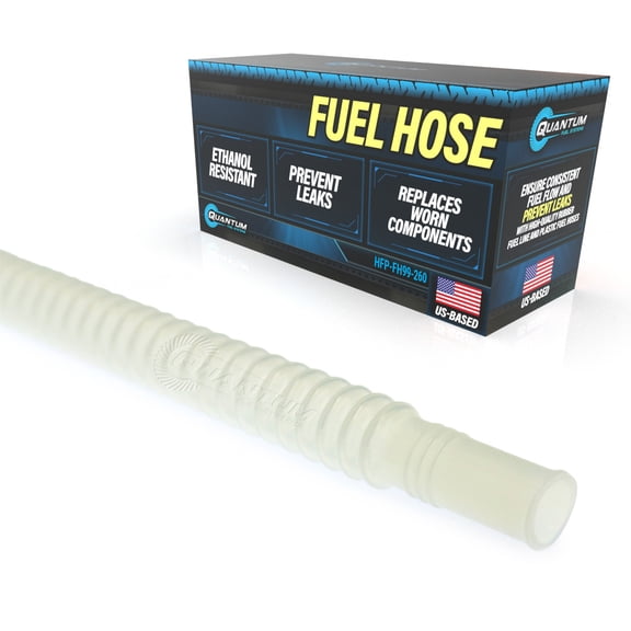 Quantum 9mm x 9mm Clear/Black Corrugated Flex Hose Fuel Line & Clamps (Clear or Black)