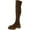 Brown, variant on Womens Brown 1-1/2" Platform Lug Sole Padded Cellie Round Toe Wedge Zip-Up Boots 10 M