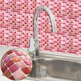 thumbnail image 4 of 3D Mosaic Tile Sticker Removable Wallpaper Tile Green, 3D Self Adhesive Wall Tiles Bathroom Wall Tiles for Kitchen Backsplash PVC Square Decorative Vinyl Tile Decals 1Pc, 4 of 7