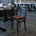 thumbnail image 2 of Flash Furniture HERCULES Series Black Ladder Back Metal Restaurant Chair - Cherry Wood Seat, 2 of 11