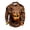 Brown, variant on GrmtClth Halloween Holiday Party Polo Shirts For Men Long Sleeve Soft Stretch Fabric All Over Pumpkin Bat Graphic Daily Golf Casual Pullover Outfit Tops Dark Blue S