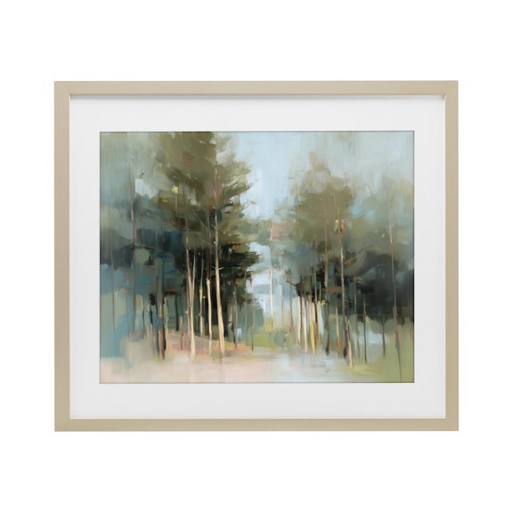 Stupell Industries Contemporary The Grove Impressionist Forest Birch Framed Print Under Glass, 16 x 13, by Kim Curinga