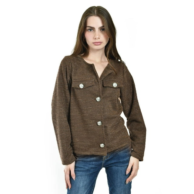 Blazer con textura tweed Roman Fashion /Juvenil, 8067 (Cafe) cafe G