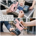thumbnail image 4 of For Apple iPhone 15 Pro Max Wallet Case Ultra-Slim Profile Vintage Leather Texture, Wallet For Women Men Card Holder Magnetic Clasp Kickstand Folio Case,Pink,For iPhone 15 Pro Max, 4 of 7