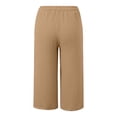 thumbnail image 5 of Girls Pants Kids High Waist Solid Color Pocket Casual Pants Comfortable Everyday Brown 10-11 Years, 5 of 6