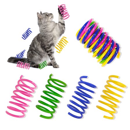 Cat Spring Toys (60 Pack), Playful Coils for Kittens, Coil Plastic for ...