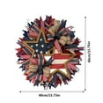 thumbnail image 5 of Herrnalise 4th of July Patriotic Independence Day Wreath,15.8" Memorial Day Pride Garland for Front Door,Summer Red White and Blue Flag Wreath for Indoor Outdoor Wall Holiday Home Decor, 5 of 6