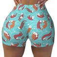 thumbnail image 2 of Fotbe Sea Otters Family In Blue Water Shorts Sin Costuras – Shorts Deportivos de Cintura Alta para Mujer, Elásticos para Gimnasio, Yoga, Running o Ciclismo-Small, 2 of 8