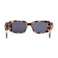 thumbnail image 2 of Unique Diamond Bevel Cut Mod Rectangle Plastic Sunglasses Beige Tortoise Black, 2 of 4