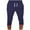 Navy, variant on Azrian Summer Men Gym Workout Jogging Middle Pants Fit Elastic Casual Sportswear