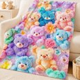 thumbnail image 6 of Cloud Soft 3D Plush Throw Blanket, 2027 New Cozy Teddy Bear Blanket, Teddy Pastel Floral Print Blanket, 6 of 6