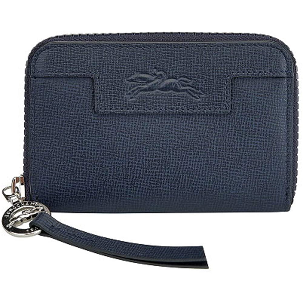 Longchamp LongChamp Women's Blue Pebbled Leather Le Pliage Neo Wallet Zip Around