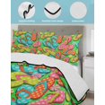 thumbnail image 4 of Quilts Twin-XL Size Bedding Set, Watercolor Flip Flop Lightweight Quilted Comforter, Ocean Beach Slippers Summer Soft Reversible Bedspread Coverlet with Pillow Covers for All Season, 68" x 98", 4 of 7