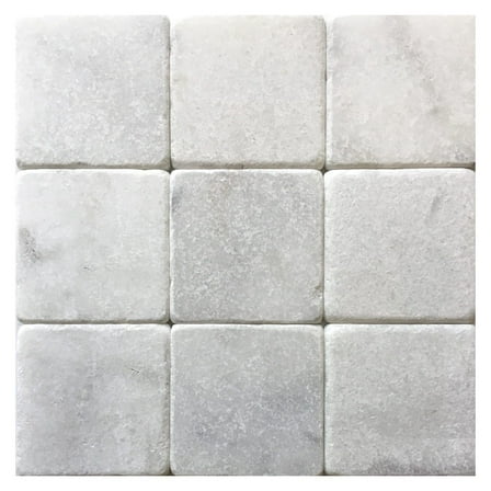 Carrara White 4x4 Tumbled Marble Tile Wall Floor